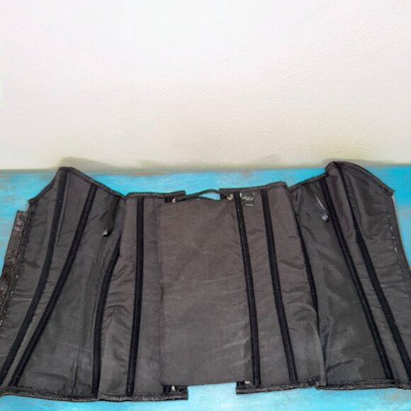 Alivila.y Lace-Up Corset With Front Zipper Black & Silver Size M - Picture 3 of 6